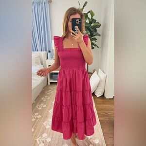 HILL HOUSE The Ellie Nap Dress in lipstick pink